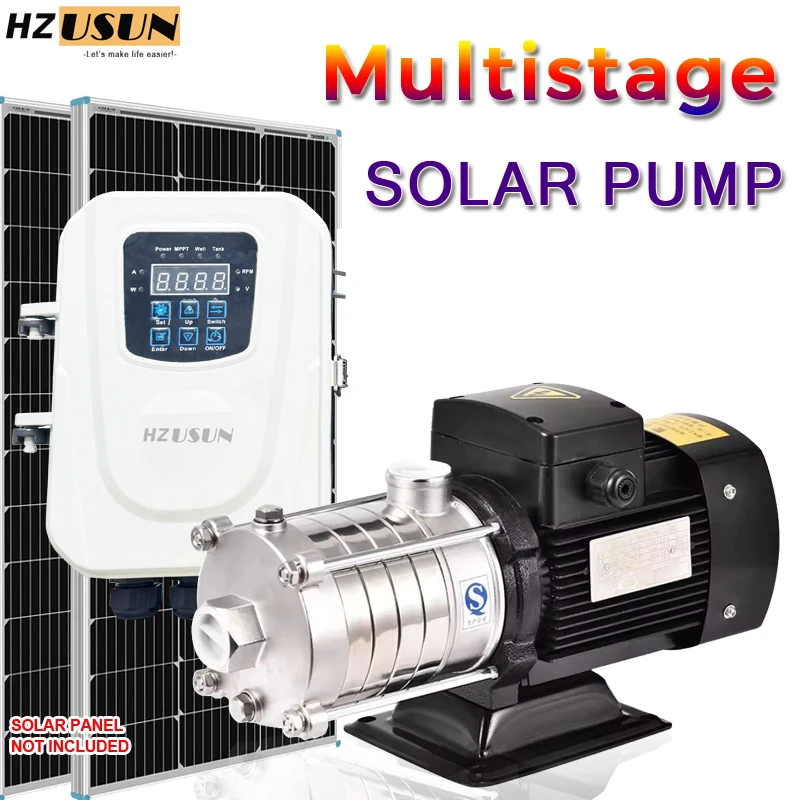 

Многоступенчатый насос для поверхностного монтажа на солнечной энергии, 1 л.с., цена для орошения, центробежный насос высокого давления с макс. 80 м.