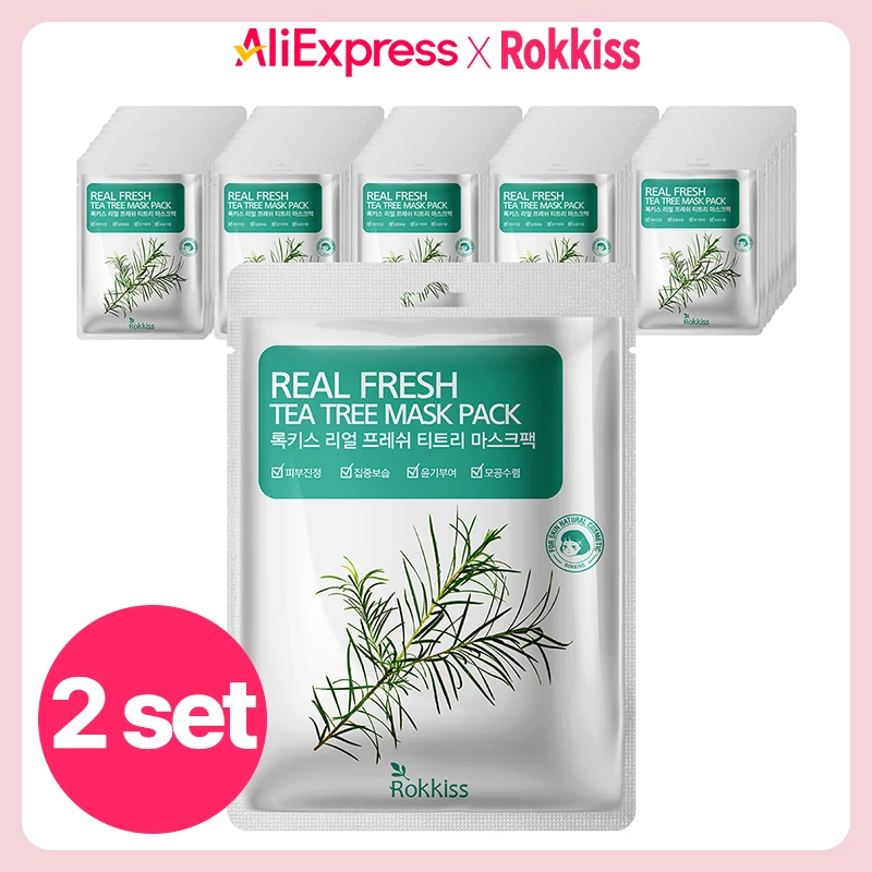 Rokkiss Real Fresh Tea Tree Mask Pack 50pieces 23g, 2set