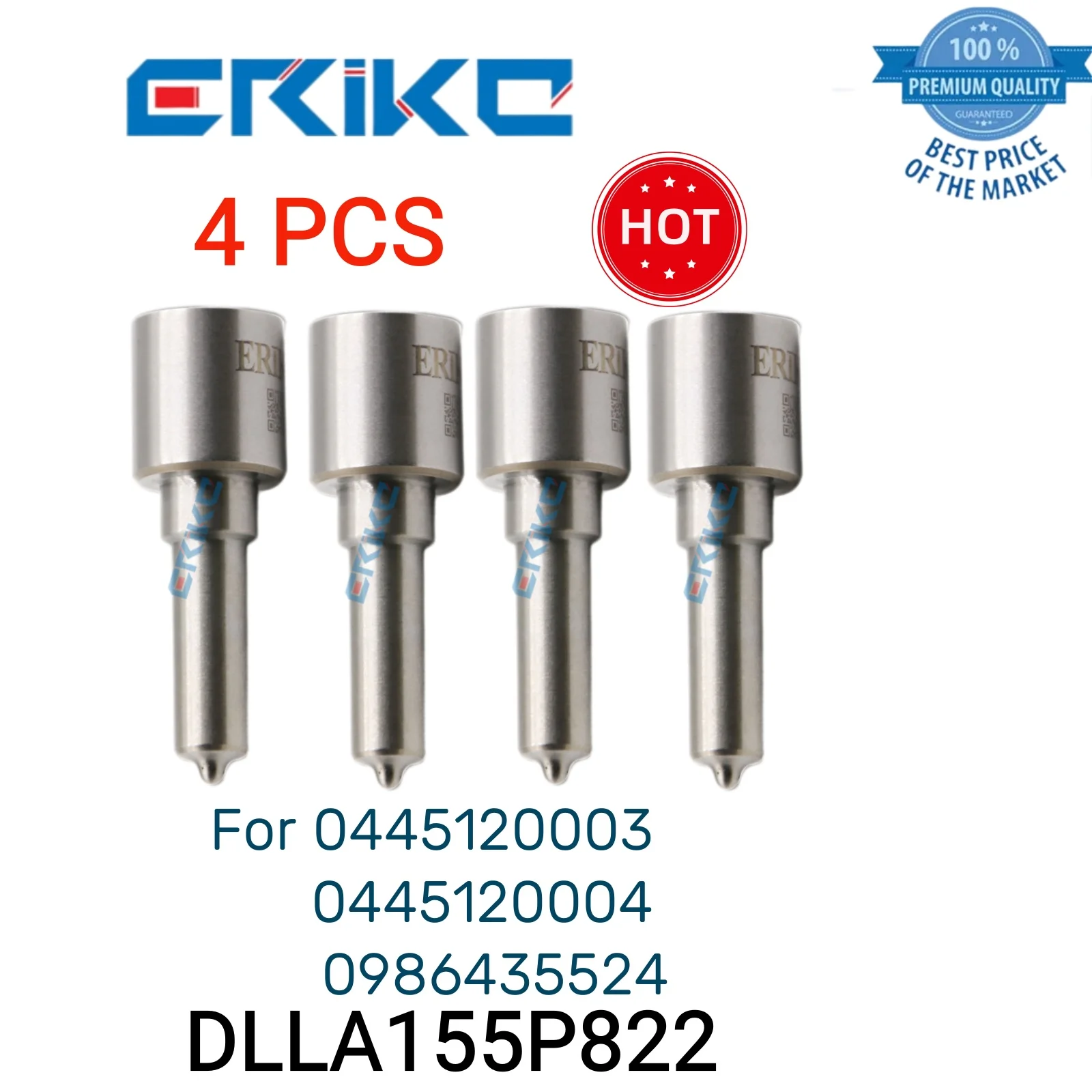 4 PCS DLLA155P822 Diesel Fuel Injector Nozzle DLLA 155 P 822 Industry Spray NozzleDLLA 155P822 fit for 0445120003 004 0986435524