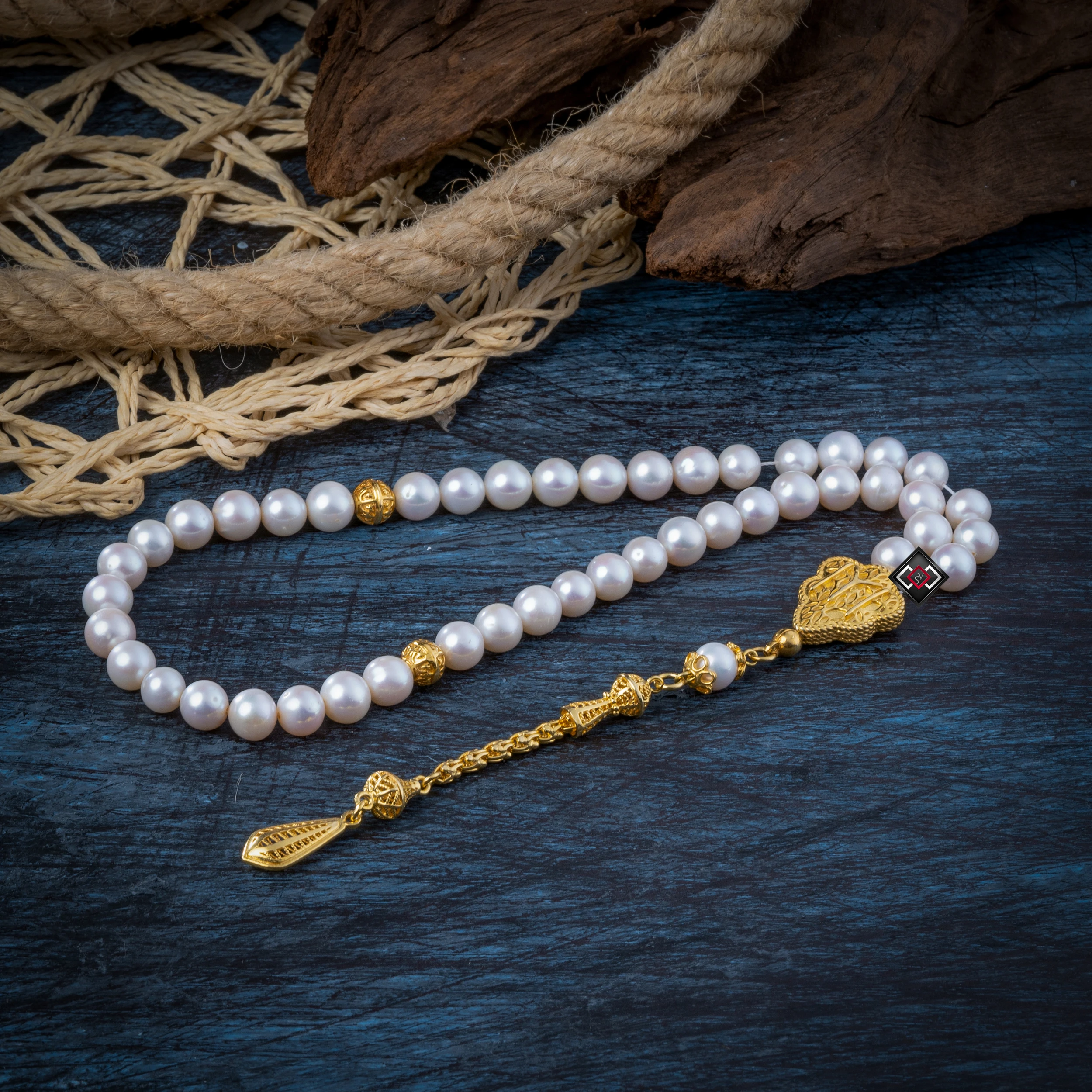 Rosary 8mm with Natural Pearl Stone and 45 Beads