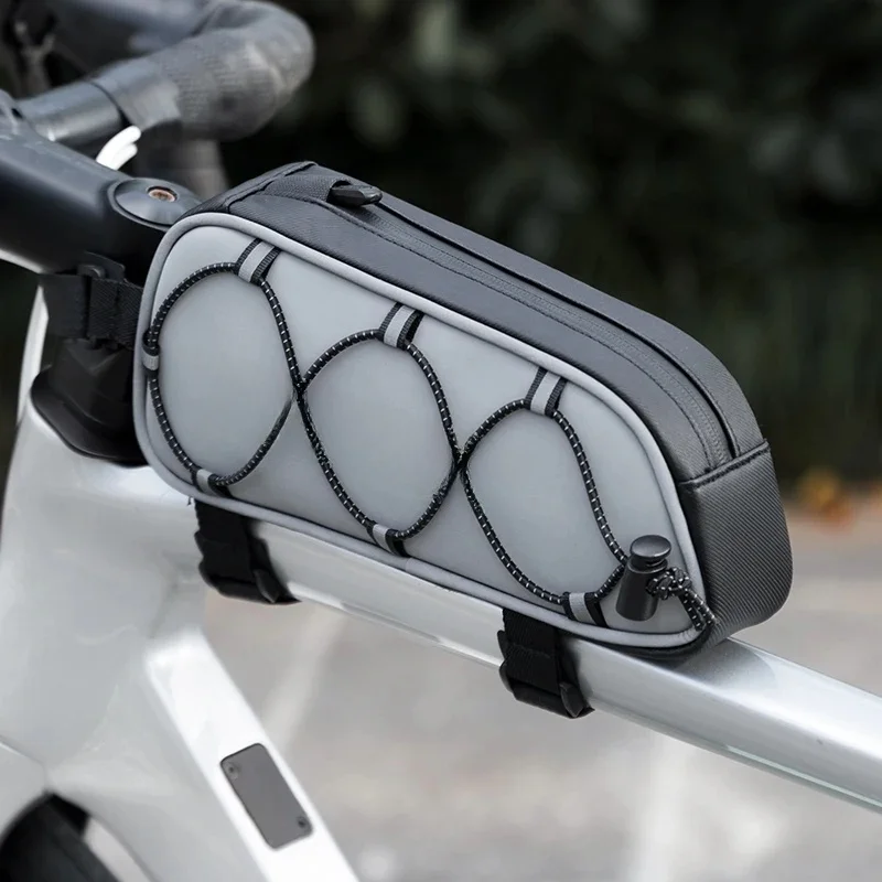 AliExpress Other ROCKBROS Bicycle Top Tube Bag Light Reflective MTB Road Bike Storage Bag Portable 0.9L Capacity Front Frame Riding Cycling Bags