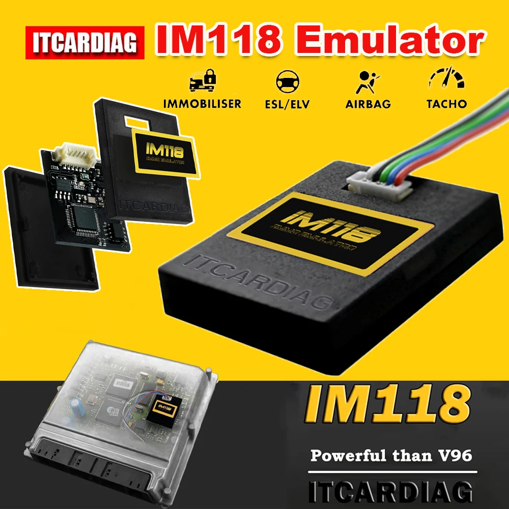 ITCARDIAG-IM118 ELiban ator Universal IMMO Off Antidémarrage, ESL ELV, Airbag Tacho, Outil de diagnostic, Mise à jour de V96 SQU OF68 OF80 OF96