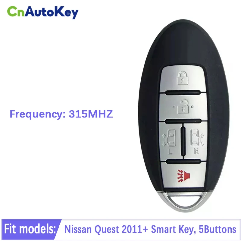 

CN027095 Aftermarket Smart Auto Key Replacement For Nissan Quest 2011+ Remote 5 Button CWTWB1U818 PCF7952A 315MHz 285E3-1JA1A