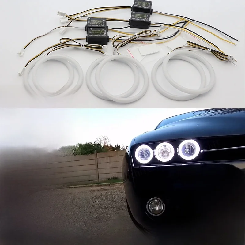 Super jasne dwukolorowe DRL 6 sztuk Switchback bawełniane LED Angel Eyes zestaw pierścieni dla Alfa Romeo Brera Spider 159 2005-2011 — 2