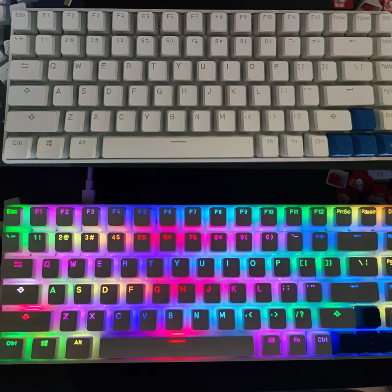 104ปุ่มพุดดิ้ง Keycaps OEM โปรไฟล์ Double Shot PBT Backlight Keycaps สำหรับแป้นพิมพ์ Cherry Mx Switch