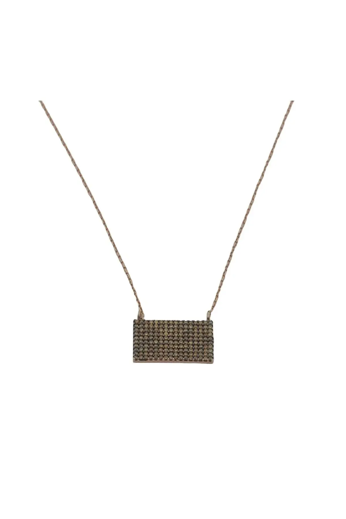 Rectangular Bright Colored Stone Women's Silver Ghost Necklace No:6.