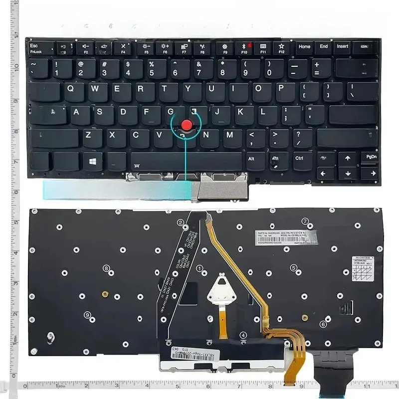 Klawiatura US/RU/SP dla Lenovo ThinkPad X1 Yoga 2019 Gen 4TH 2020 5TH/X1 Carbon Gen 3 3rd 2015 64700-2EA SN8341BL — zdjęcie produktu 7
