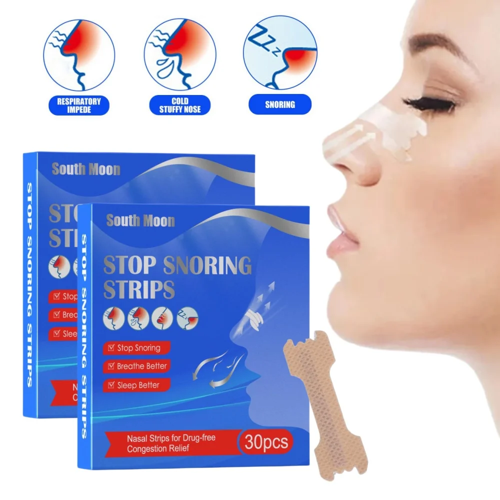 30Pcs/Box Breathe Nasal Strips Right Way Anti Snoring Sticker Nose Ventilation Easier Better Breathe Improving Sleep Health Care