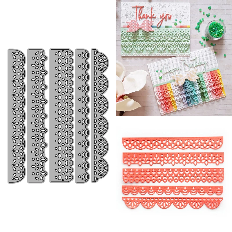 2022 AliliArts Metal Cutting Dies Lacey Edgers Set diy Scrapbooking Photo Album Decorative Embossing PaperCard Crafts Die