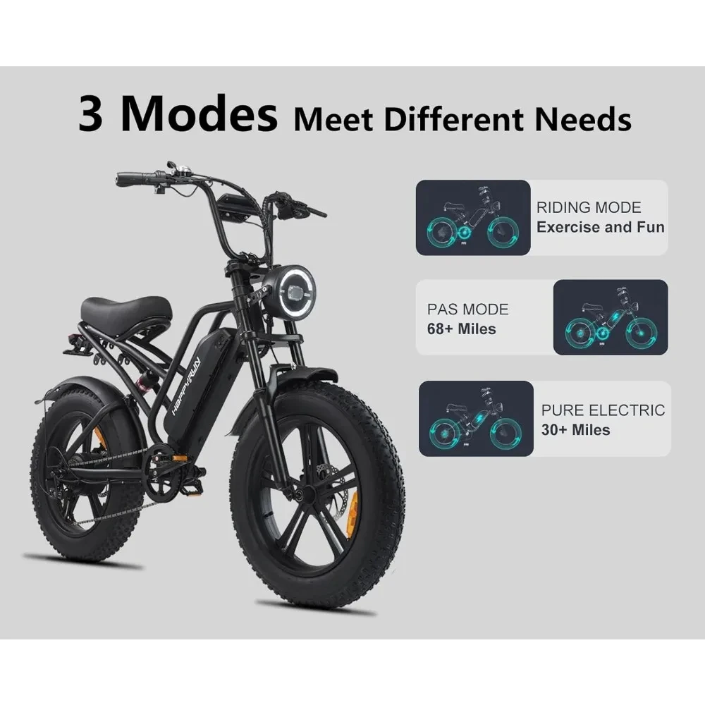 2025 1500W Moped Style Electric Bike | Adult eBikes - 48V 18Ah Removable Battery,32MPH Top Speed - All Terrain Fat Tire Electric