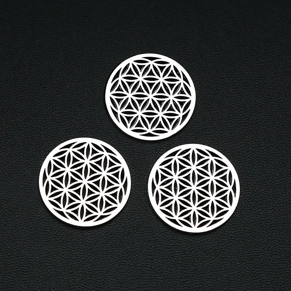 10 sztuk/partia-23mm Vintage kwiat życia Charms wisiorki dla Diy brelok do tworzenia biżuterii ustalenia dostaw akcesoria Handmade — zdjęcie 2