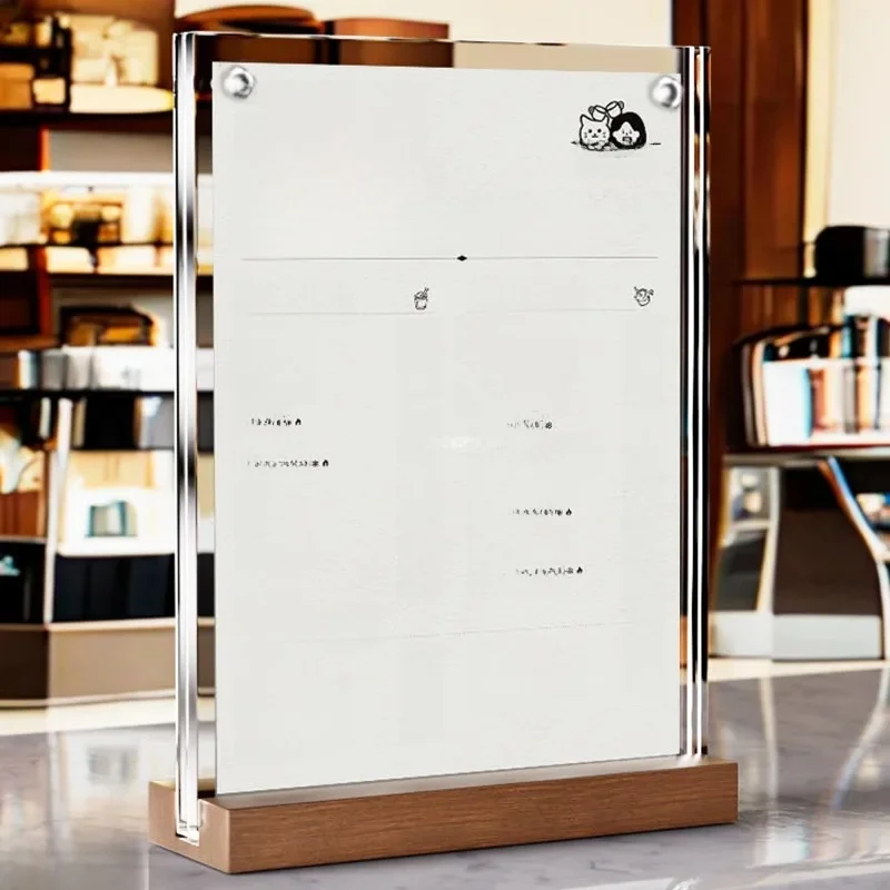Porte-menu de table de restaurant, étiquettes de prix en papier, cadre d'affiche de dépliant, signe acrylique magnétique, porte-notes, présentoir, A5, 148x210mm