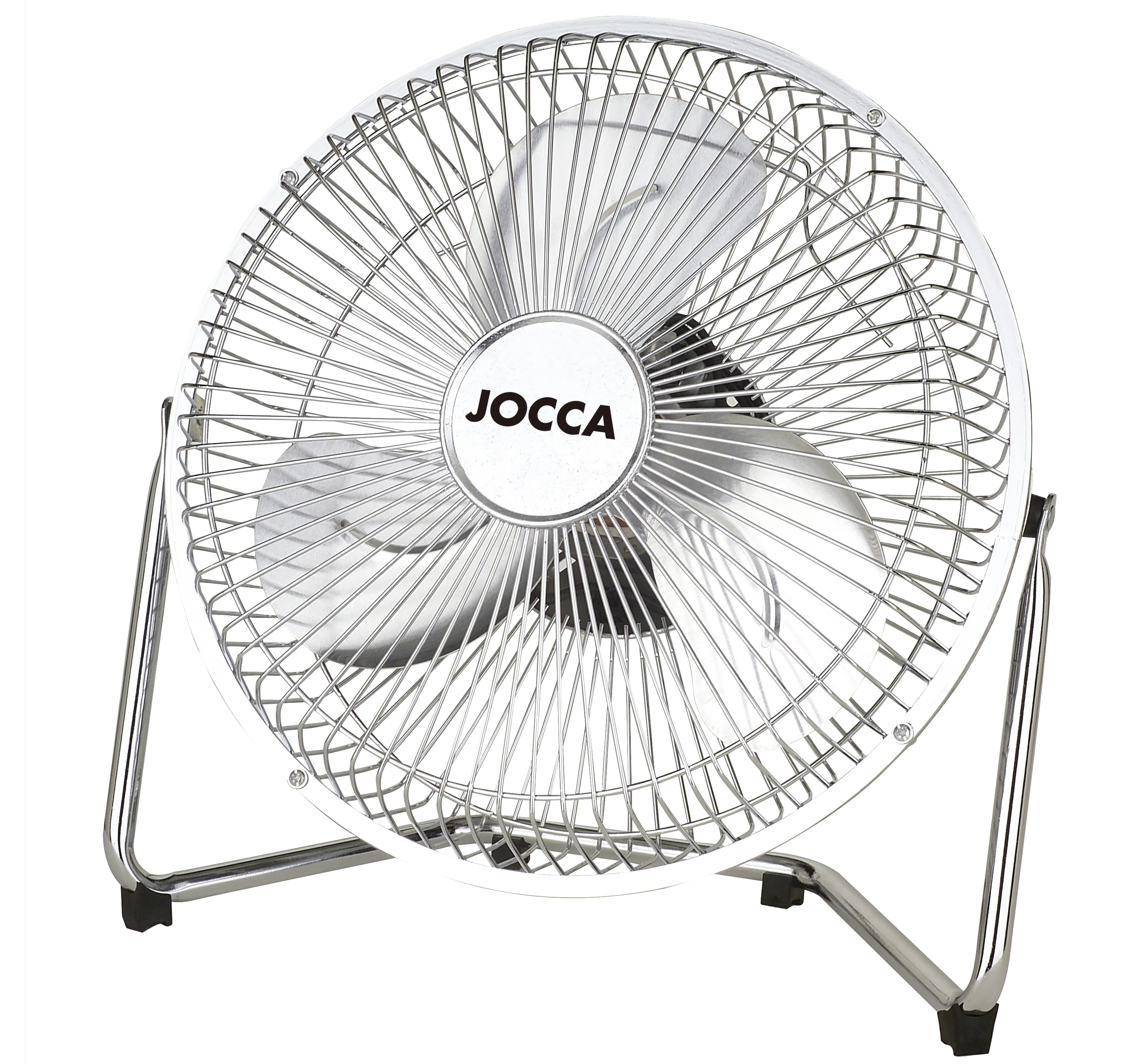 JOCCA brand small INDUSTRIAL fan. Portable electric refrigeration for home, work and outdoor, easy to transport, with 21 CM in diameter, enclosable head 180 degrees and two intensities.