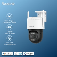 Reolink Trackmix Series WiFi 4K Outdoor Security Camera Dual-Lens Motion Tracking 8MP PTZ Cam 6X Zoom AI Human Detect IP Camera