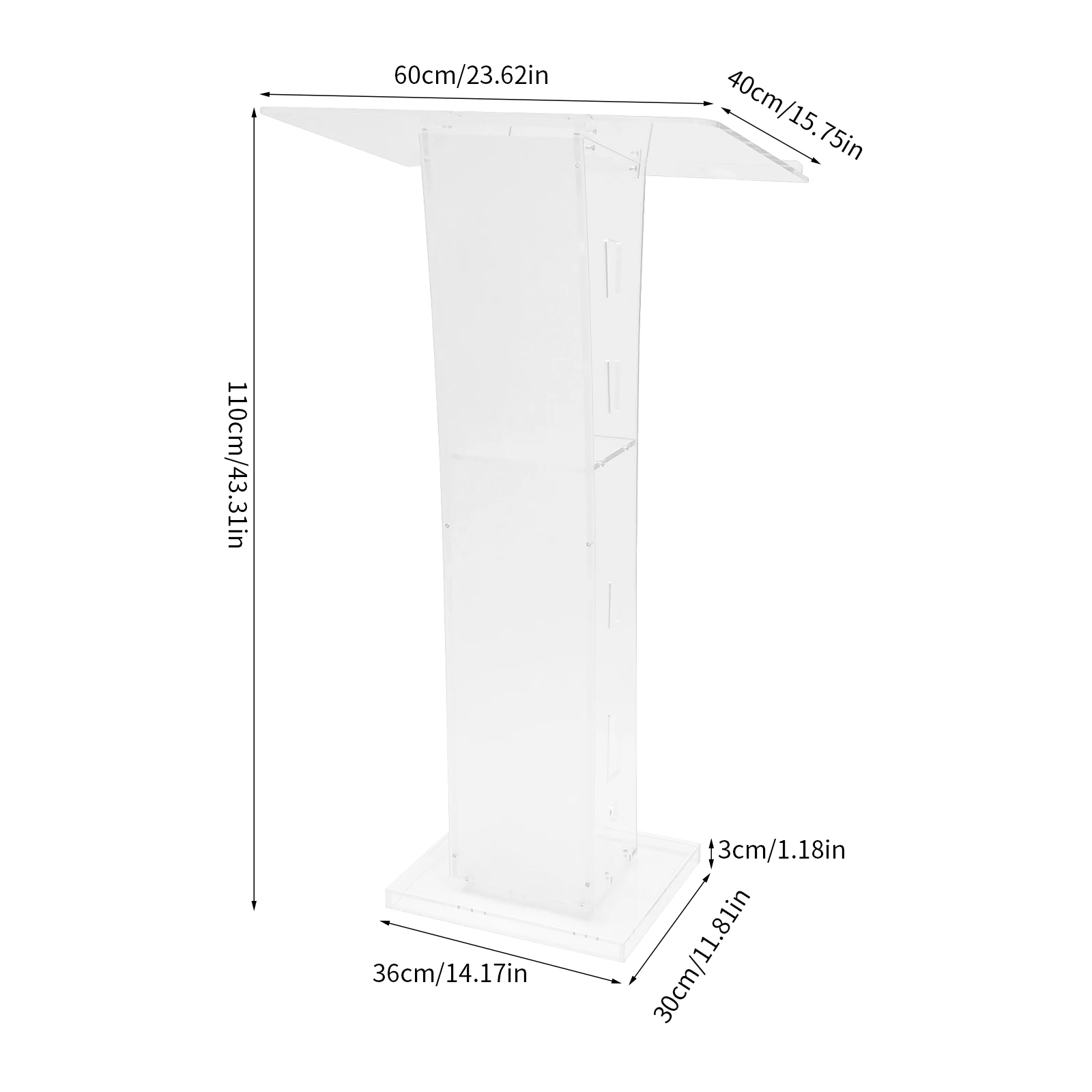 Acrylic Pulpit Stand Presentation Lectern Podium Church Office Conference Podium for Schools, Churches, Embassies Transparent