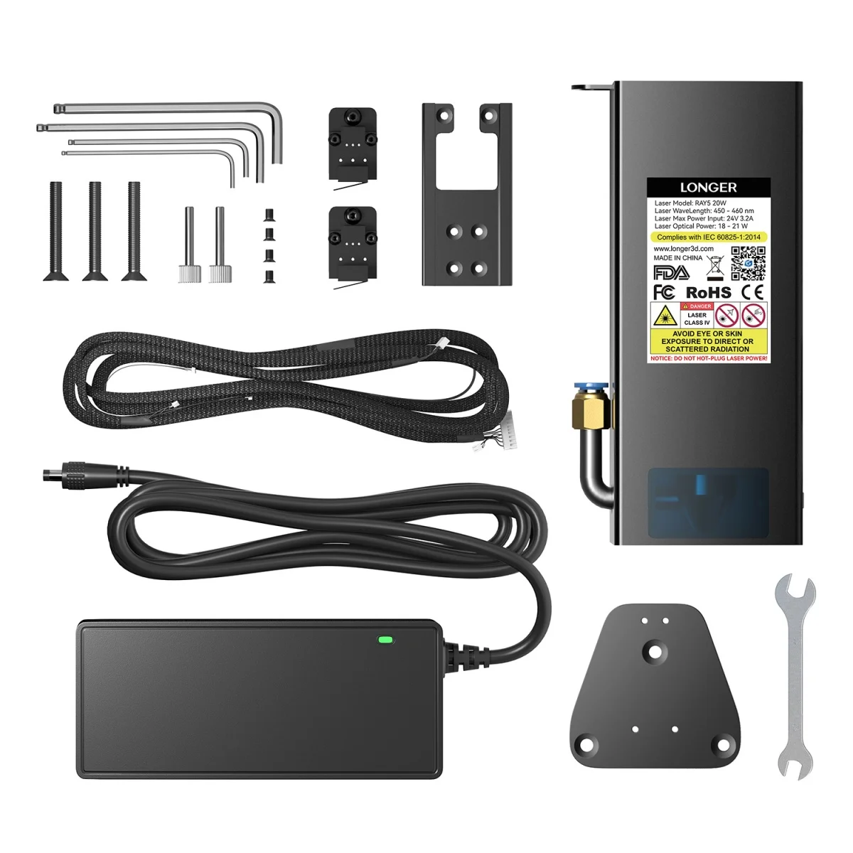 Tête de Module Laser RAY5 20W pour graveur Laser LONGER RAY5, pièces et accessoires pour Machine de découpe et gravure