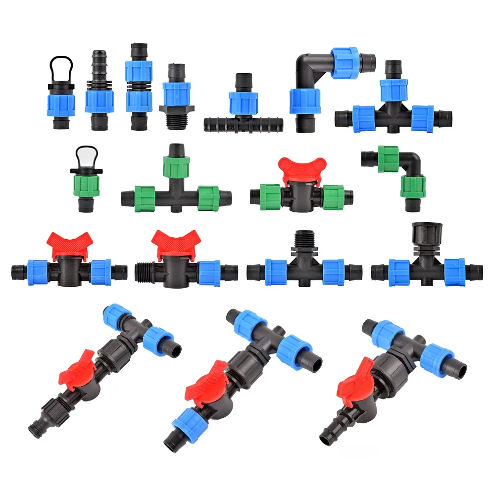 Ruban d'irrigation goutte à goutte 16mm, connecteurs de verrouillage, économie d'eau de ferme, système d'irrigation, joint de tuyau, raccord d'eau de jardin