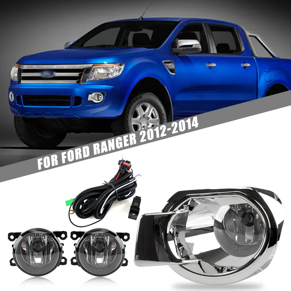 

Front Bumper Fog Lamp Upgrade Kit FOR Ford Ranger 2012 2013 2014 Version Additional Foglight Set Switch + Wiring