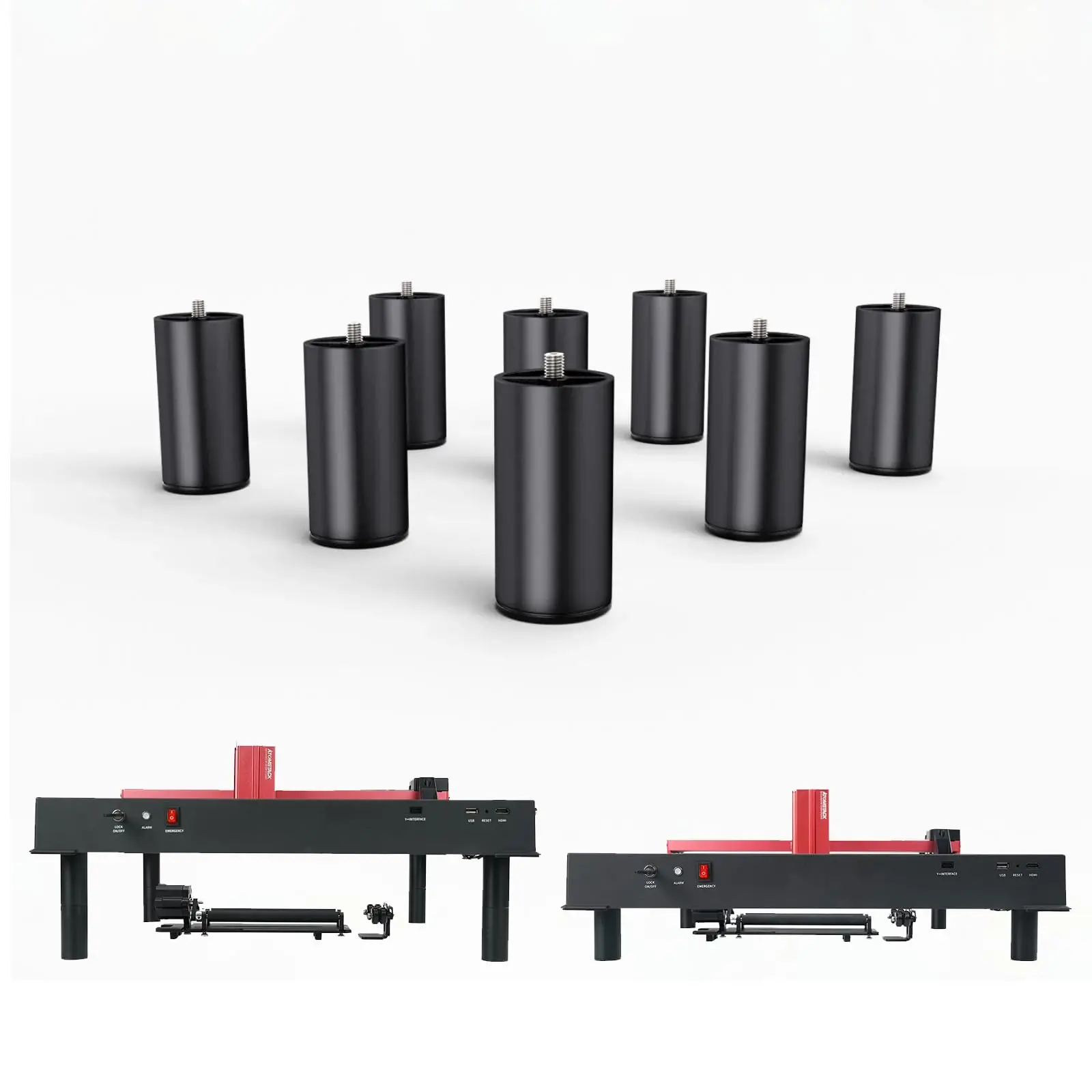Atoms tack h1 hohe Basis für Laser gravur maschinen a6 a12 a24 x6 x12 x24 pro Packung mit 8 rotierenden Rollenst änder höhen bis zu 122mm