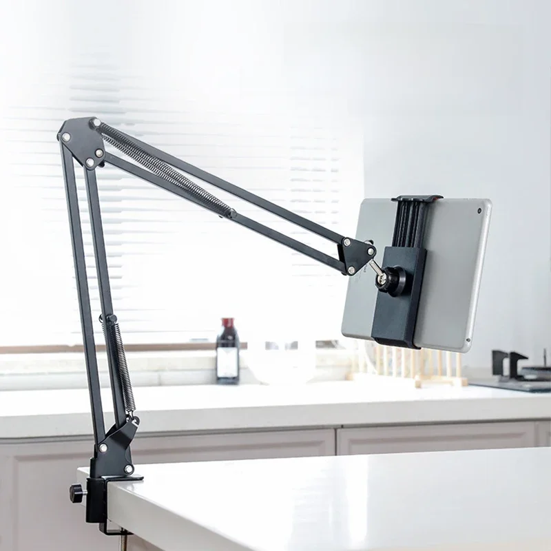 Braço Longo Titular Tablet, Suporte para 4 a 11 "Tablet, Smartphone, Cama de Mesa, Suporte
