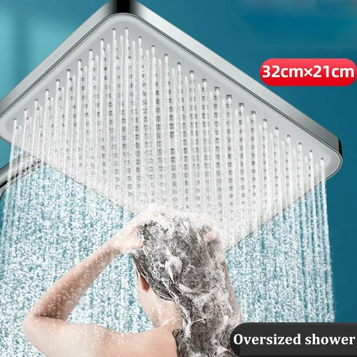 Imagen 1 del producto Cabezal de ducha presurizado con salida de agua grande de 13 pulgadas, calentador de agua con Panel grande, pulverizador superior, accesorios de baño para el hogar