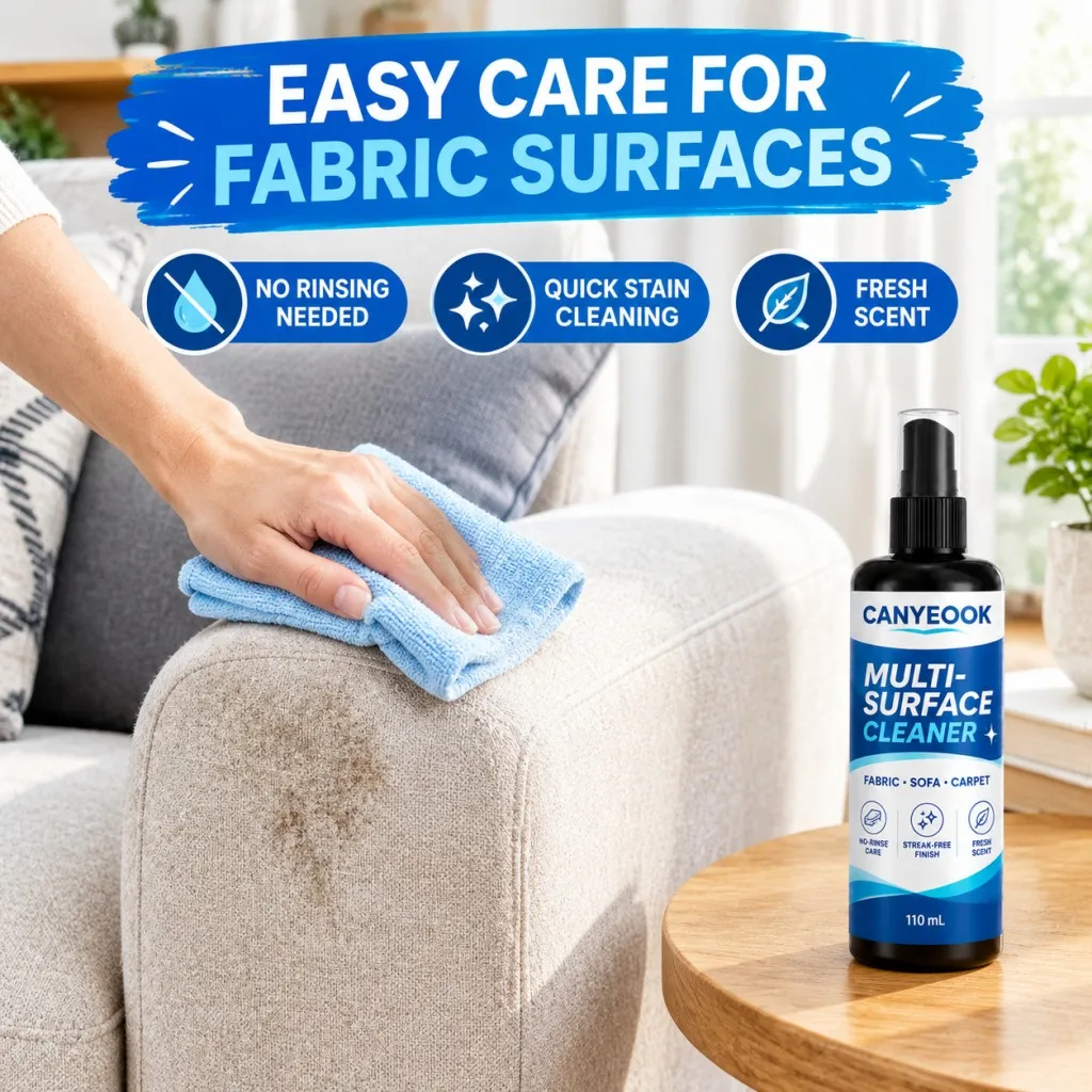 CANYEOOK Upholstery Cleaner Spray 110ml No Rinse Remove Stains for Sofa Carpet Fabric Home Multi Surface Care