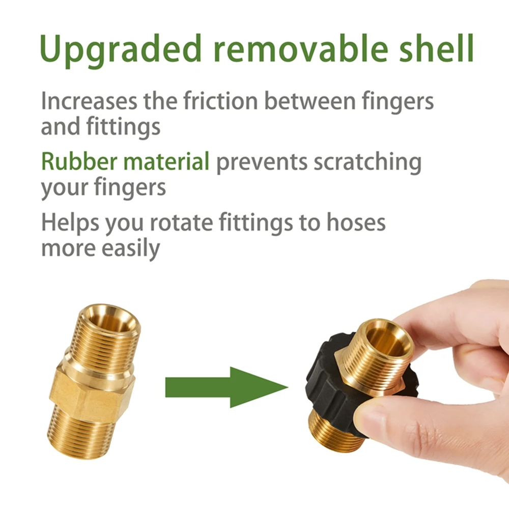Imagem -04 - Lavadora de Pressão Adapter Grupo Male Fitting to Male Swivel Mangueira Thread Kit Adaptador de Cobre M2214 mm