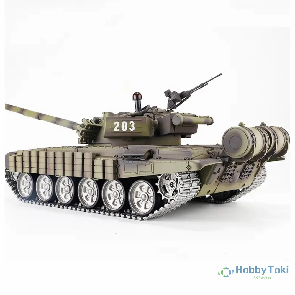 1/16 Russian T-72 RC Main Battle Tank Military WW2 Army Vehicles Remote Control Toys Soviet T72 HL 3939 Edition V7 HobbyToki