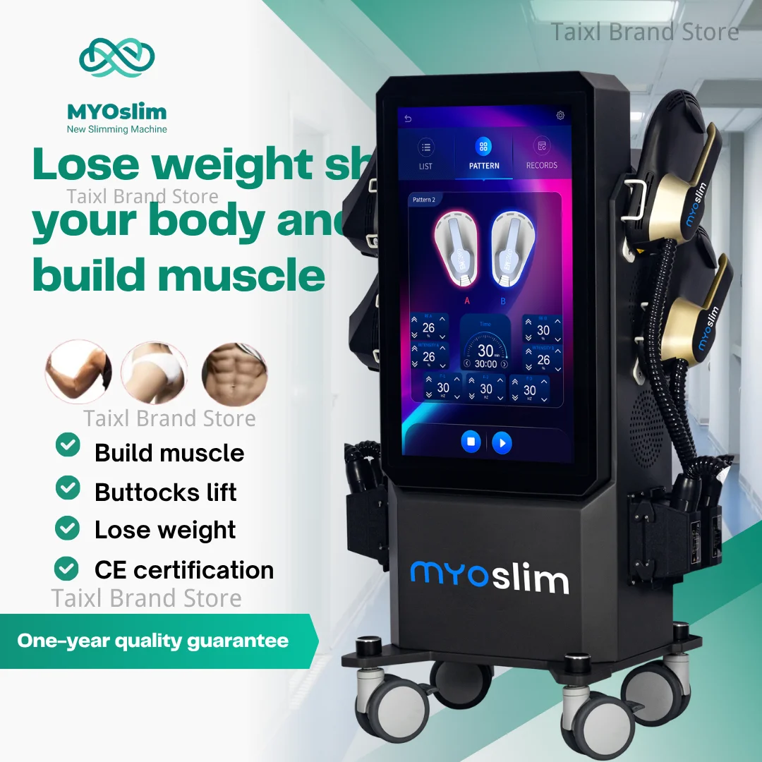 MYOslim NEO PRO 6500W 15Tlsa 200Hz RF  Body Sculpting Machine Fat Burn Muscle Tone Device 4 5 Handles 6500W