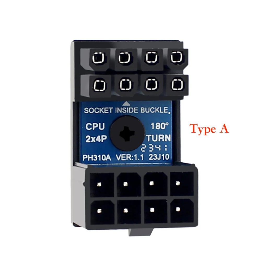 CPU 8Pin Power Steering Connector 180 Degree Adapter 8 Pin Power Adapter