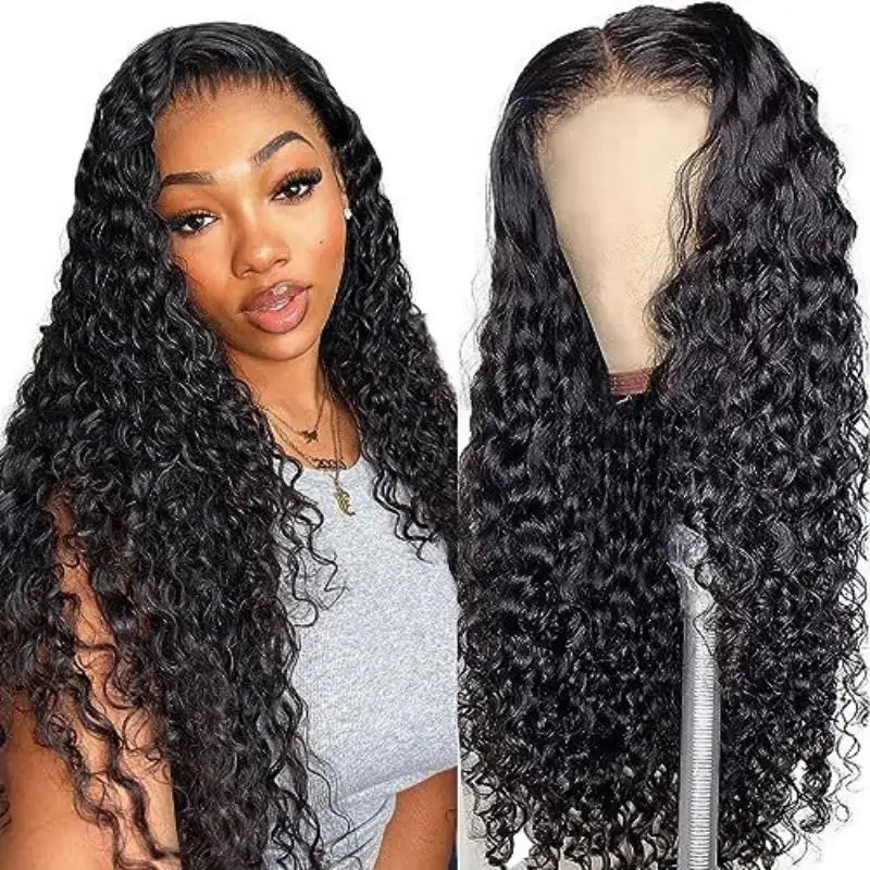 13x4 Lace Front Human Hair Wigs Brazilian Deep Wave Wig Pre Plucked Lace Wig With Baby Hair Natural Color 200% Remy Beaufox Hair