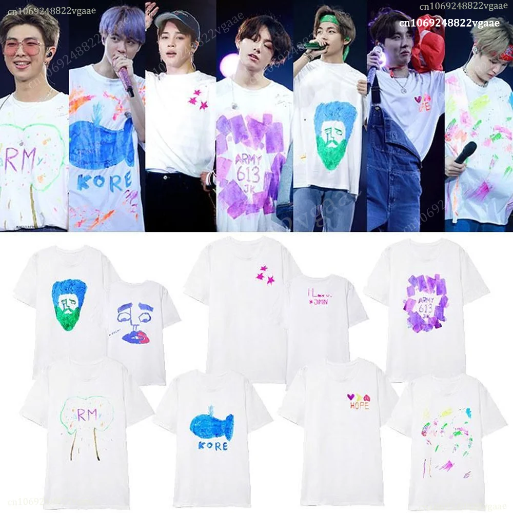 Summer MUSTER Graffiti Bangtan Boys T Shirt Women Cotton Hip Hop Men Short Sleeve Tee Top Kpop 진 슈가  제이홉 알엠  지민 뷔 정국 BTS ARMY