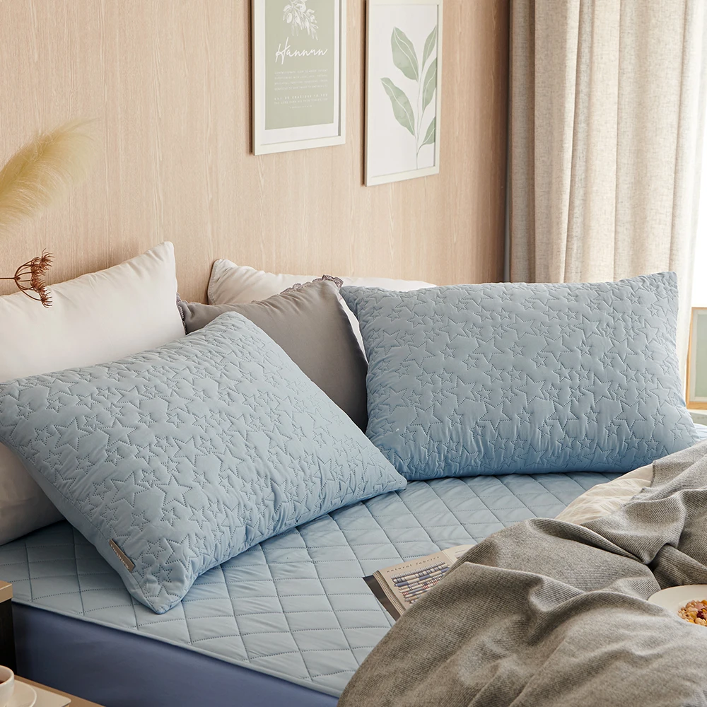 [1+1] Desinew 10 Colors Comfortable All-Season Antibacterial Quilted Pillowcase 40X60, 50X70Cm 10Color