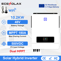 ECGSOLAX 10.2KW Solar Hybrid Inverter 48V 230Vac With Dual MPPT 180A Charging Controller Off-grid Hybrid Solar Inverter 10KW