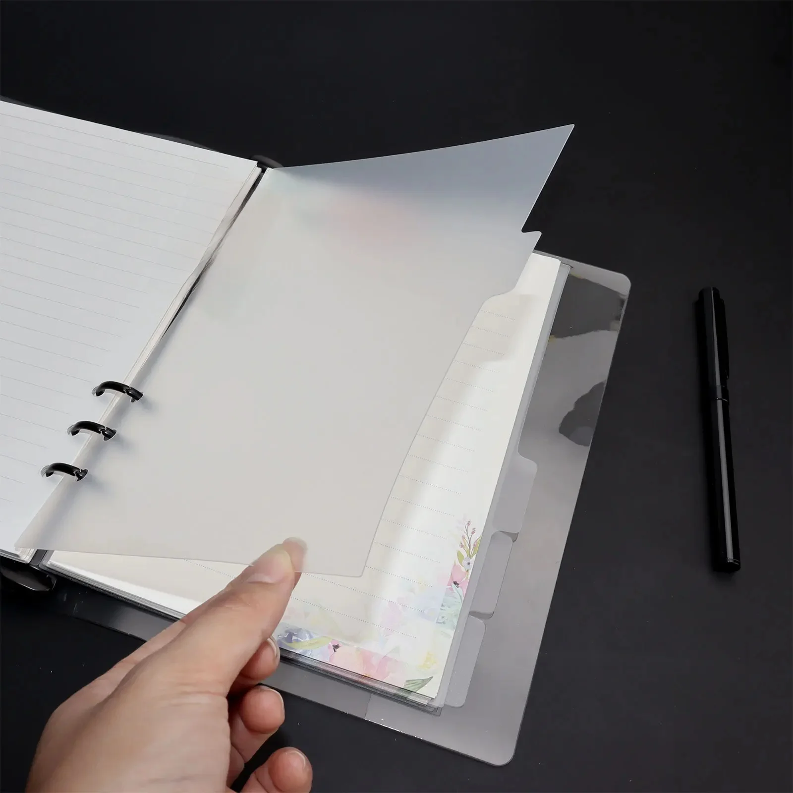 A5 A6 TransparentPaper Index Divider śliczne 6 otworów na segregator notatnik organizator piśmiennicze akcesoria do zeszyt — zdjęcie produktu 7