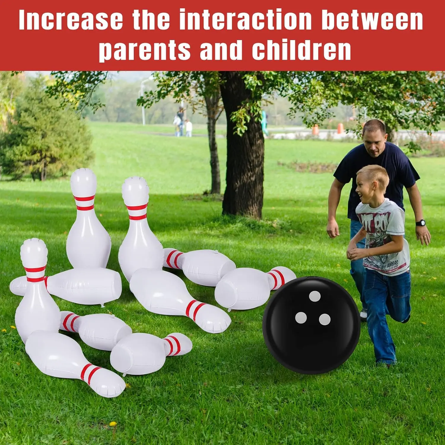 Ensemble de boules de bowling gonflables, jouet de sport en PVC pour enfants