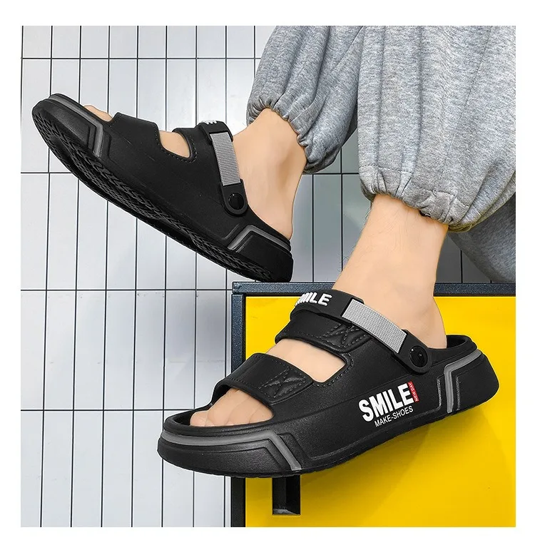 

Мужские летние шлепанцы, нескользящие сандалии на мягкой подошве для пляжного вождения, уличные удобные тапочки