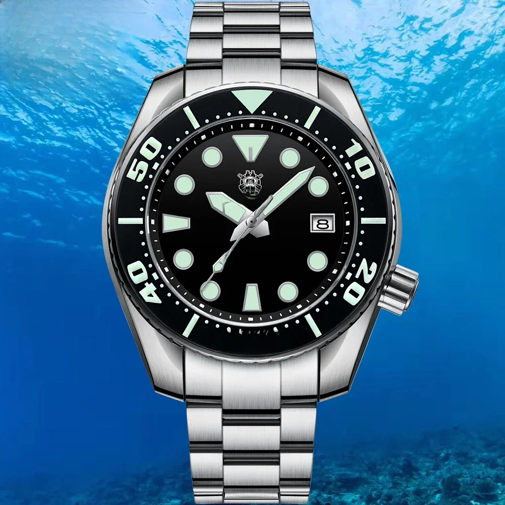 Steel dive sd1971 mm Herren mechanische Uhr Keramik Lünette Saphirglas blau leuchtend nh35 200m wasserdichte automatische Taucher uhr