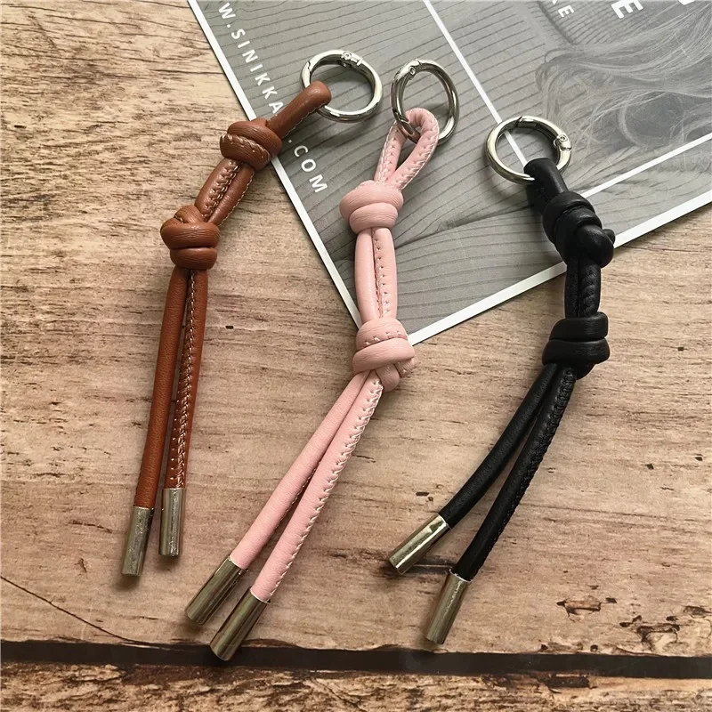 Porte-clés en cuir fait à la main pour téléphone portable, UL, clé, jonc, ornement, pendentif, bricolage, lacets, lanière simple, JOPU