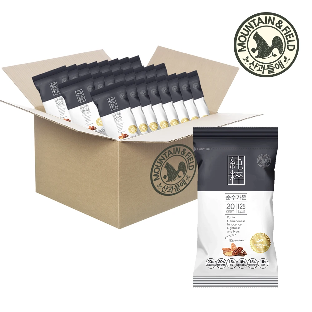 M & F الغذاء النقي يوم الغون اللوز ، X 90 أكياس ، 6 أنواع من المكسرات