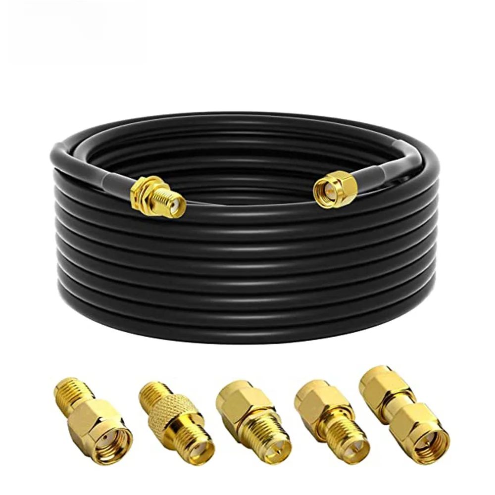 RF Coaxial RG58 Cable 50Ohm SMA Male to SMA Female Bulkhead WiFi Antenna Extension Cable Connector Adapter Pigtail 1M 2M 3M 5M