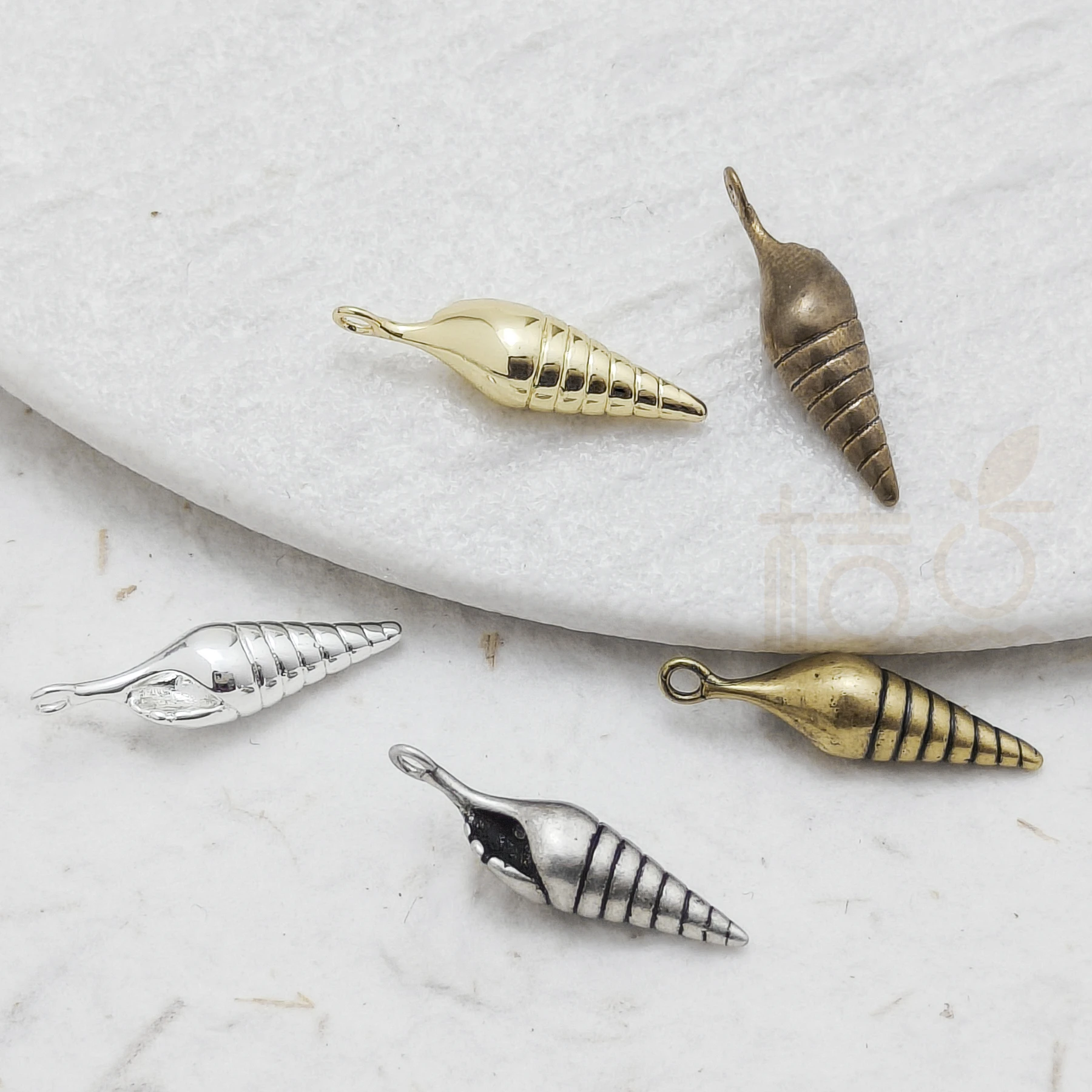 DIY Supply-One Piece Premium Plated Casted Brass Charm - Snail 21x6mm (4924C-4)