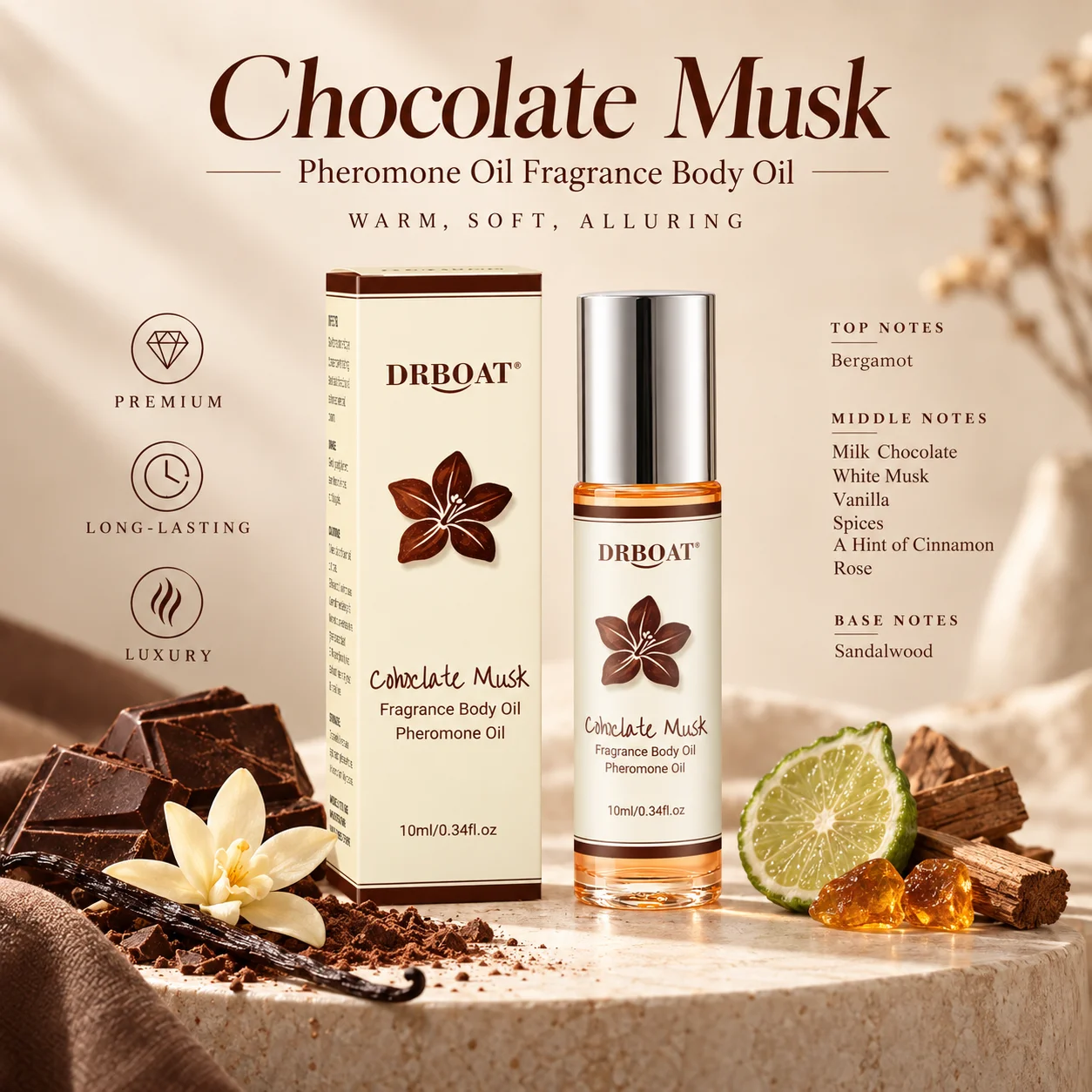 Olio profumato al cioccolato e - Attar Oil Roll On recensione e prezzo