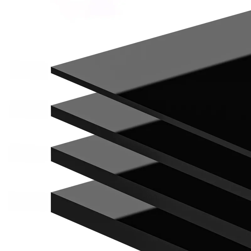 Panneau acrylique brillant Semi-Transparent noir, panneau en plastique organique, verre organique, polyméthyl, méthacrylate, 2mm, 3mm, 4mm, 5mm d'épaisseur