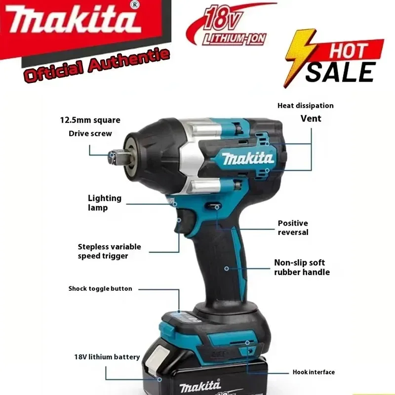 ماكيتا DTW700 1000Nm مفتاح ربط لاسلكي بدون فرش مفتاح كهربائي مفك عزم دوران كبير أدوات كهربائية لإصلاح السيارات #5