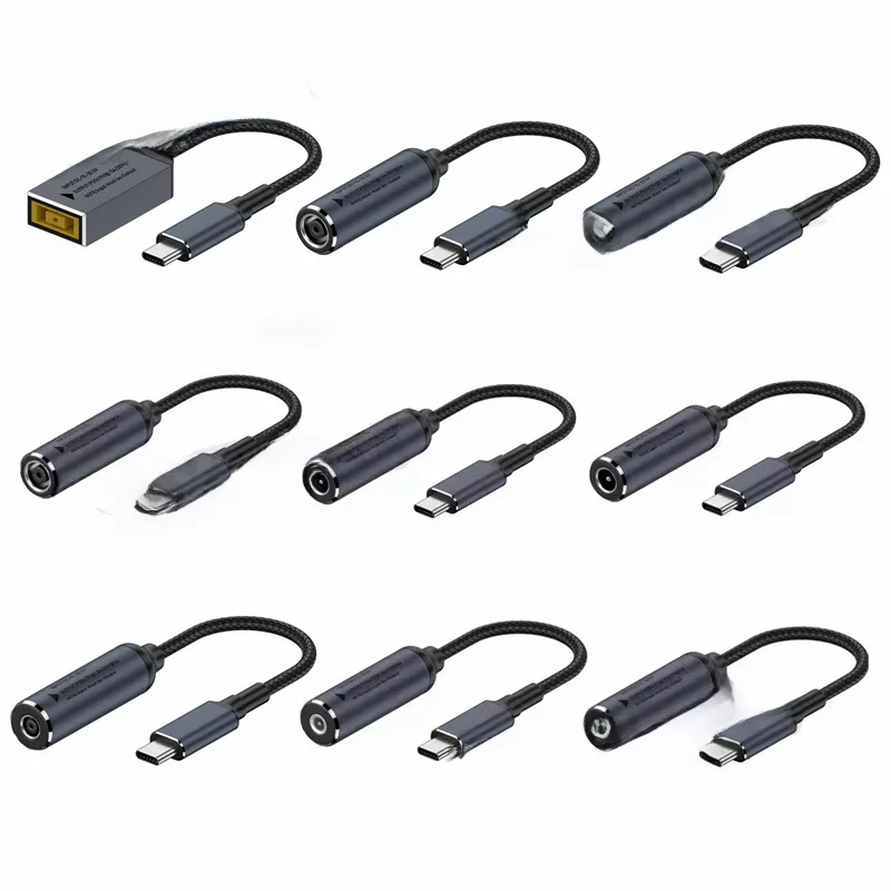 100W USB typu C PD Kabel do szybkiego ładowania Konwerter do Dell Hp Asus Lenovo Samsung Zasilacz do laptopa Dc do złącza USB C PD — zdjęcie 2