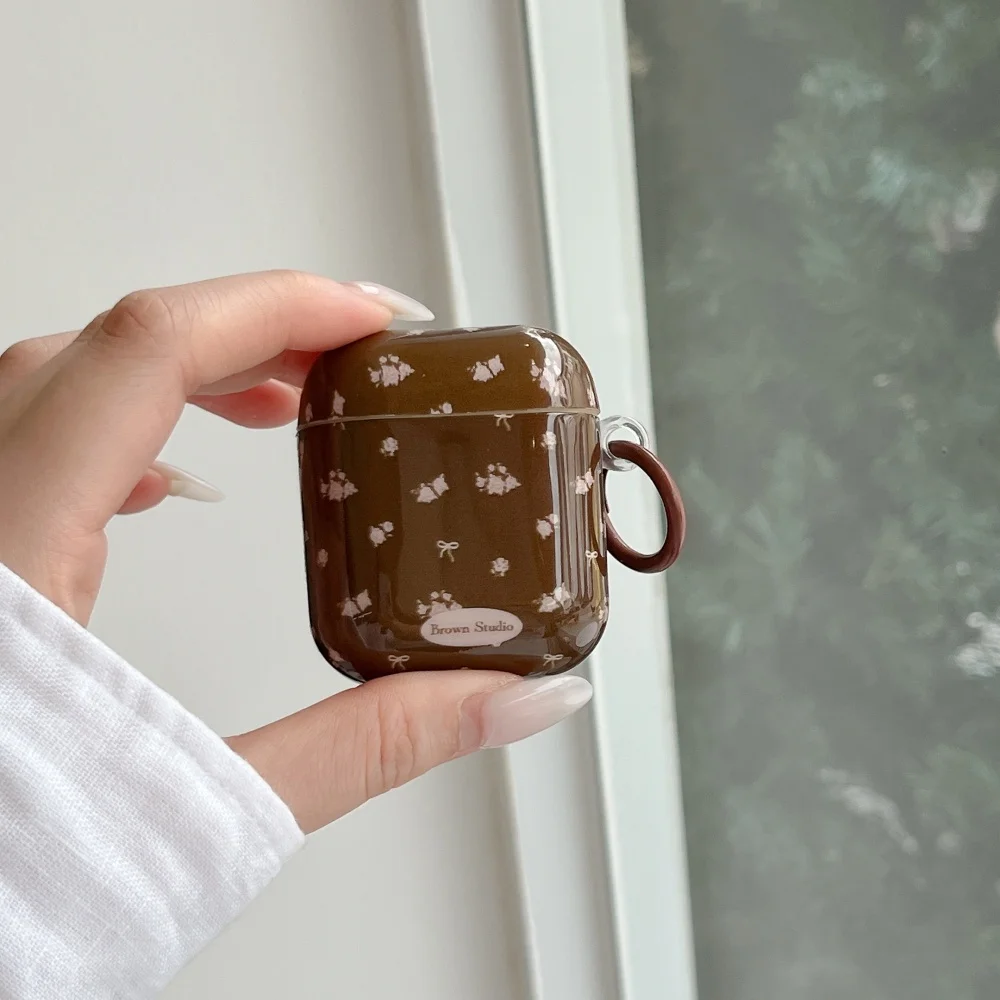 

Fashion retro floral bow headphone protective case for AirPods 2 3 4 Pro 2 3 classic simple creative shockproof protective case