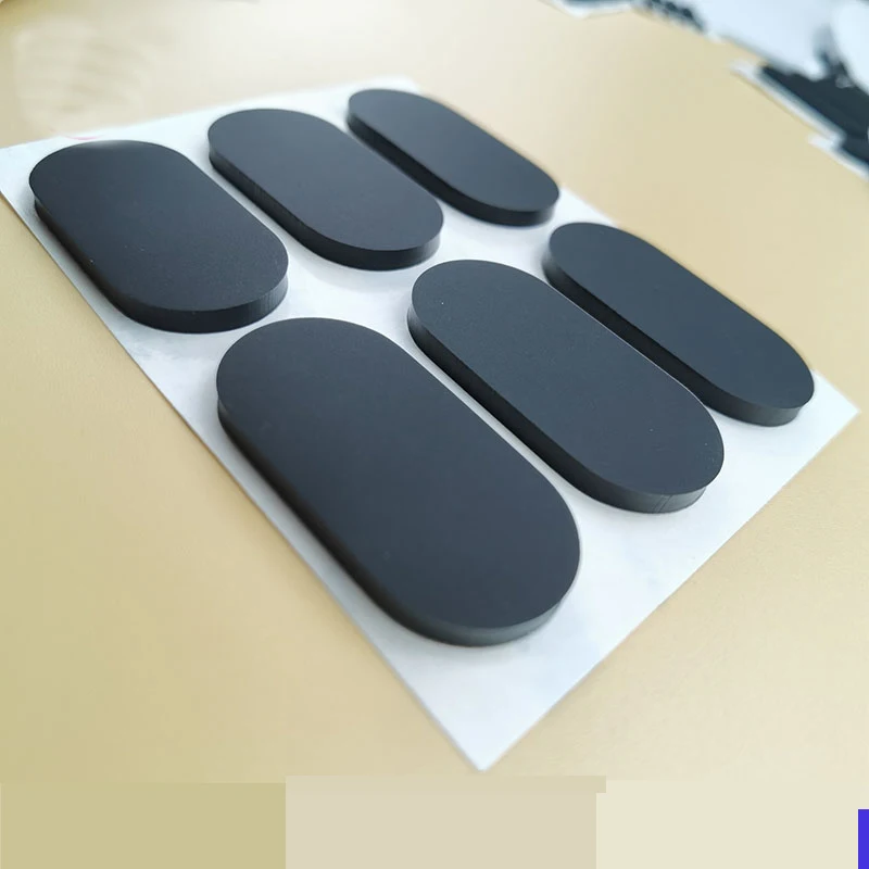 Black Self-adhesive Silicone Rubber Foot Pad Oval Anti-Skid Pad Damping Buffer Pad Shock-Sbsorbing Pad 12*4*1.6MM