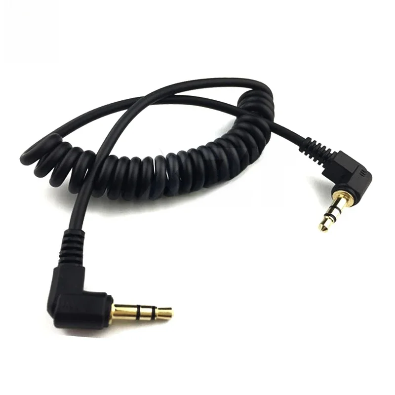 1 pièces 3.5mm Double courbure 90 degrés mâle ligne Audio ressort câble Audio stéréo pour Mp3 téléphone portable vers voiture Aux haut-parleur fil Audio