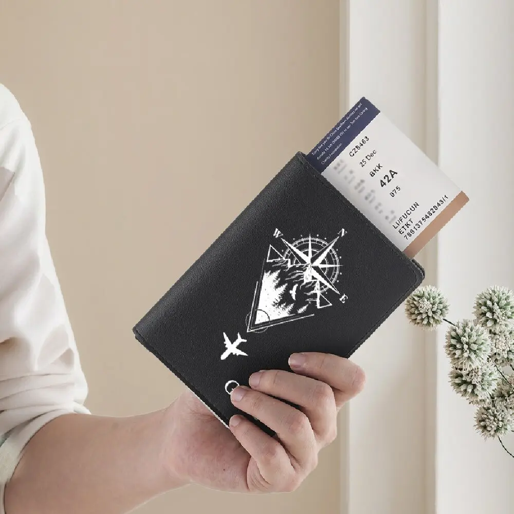 

Airplane Logo Custom Passport Holder, Unisex PU Travel Wallet for Outdoor Vacation Trip Use